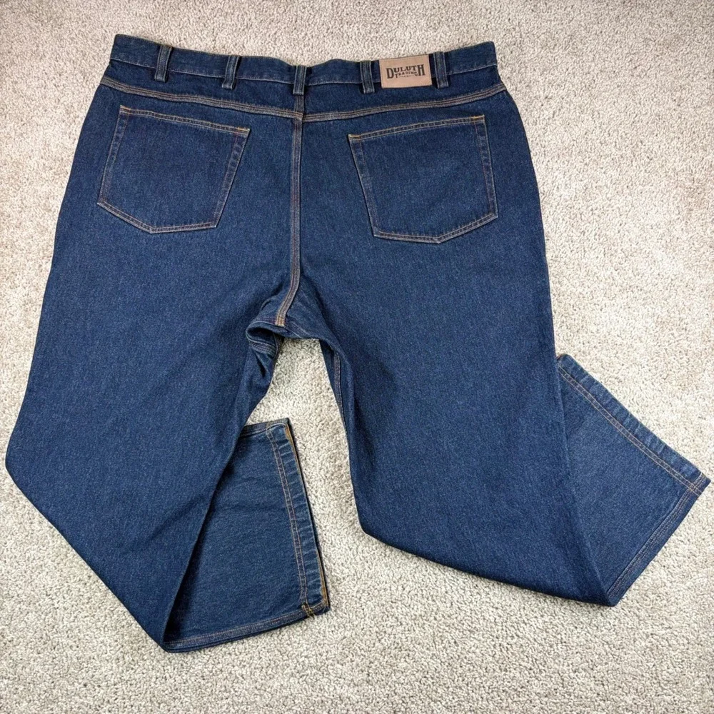 Duluth Trading Co Jeans Mens 46x28 Workwear Blue Cotton Rugged Straight‎ Leg